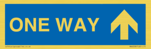 One way with up directional arrow